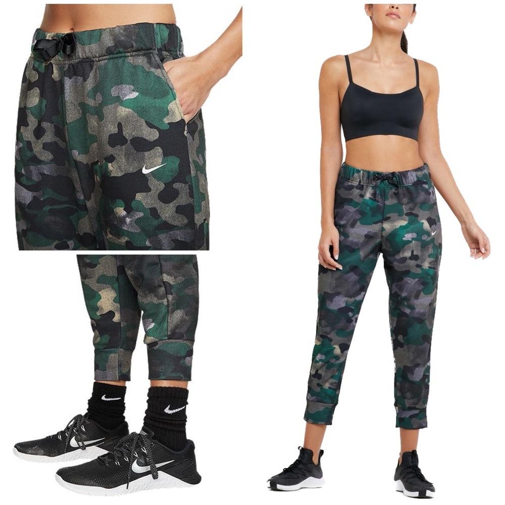 Nike Icon Clash Dri-Fit 7/8 Jogger Pants Women's Sz M In Green Camo - Picture 3 of 9
